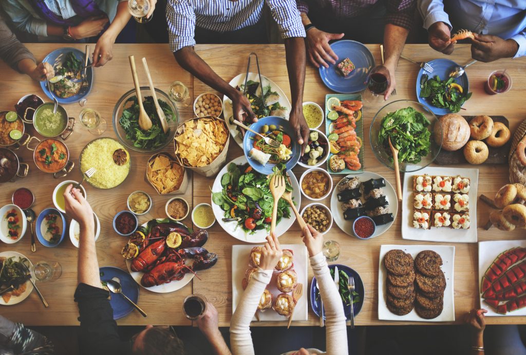 Meal table with many options to adapt for selective eaters